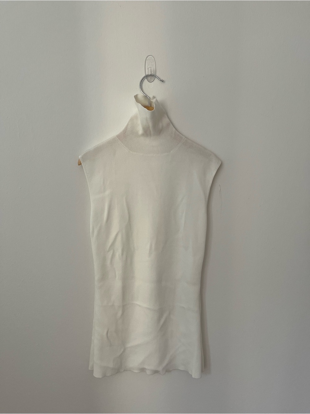 Giada Sleeveless Turtleneck Knit Top in Ivory
